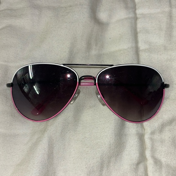 Pink & White Aviator Sunglasses - Picture 3 of 4